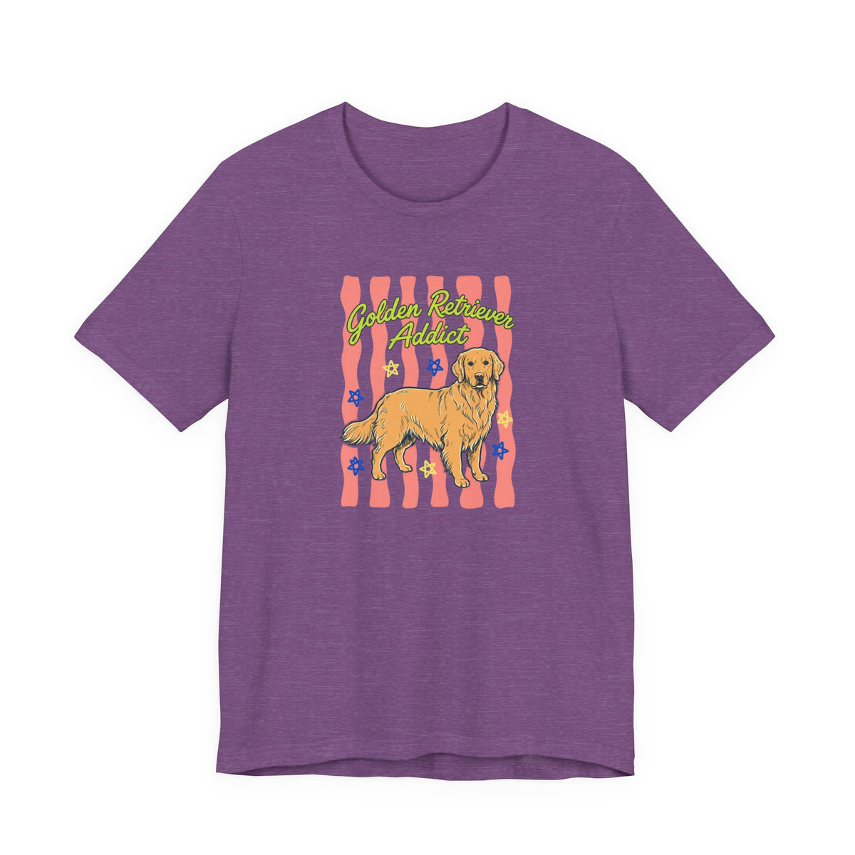 Golden Retriever Addict T-Shirt in Heather Team Purple
