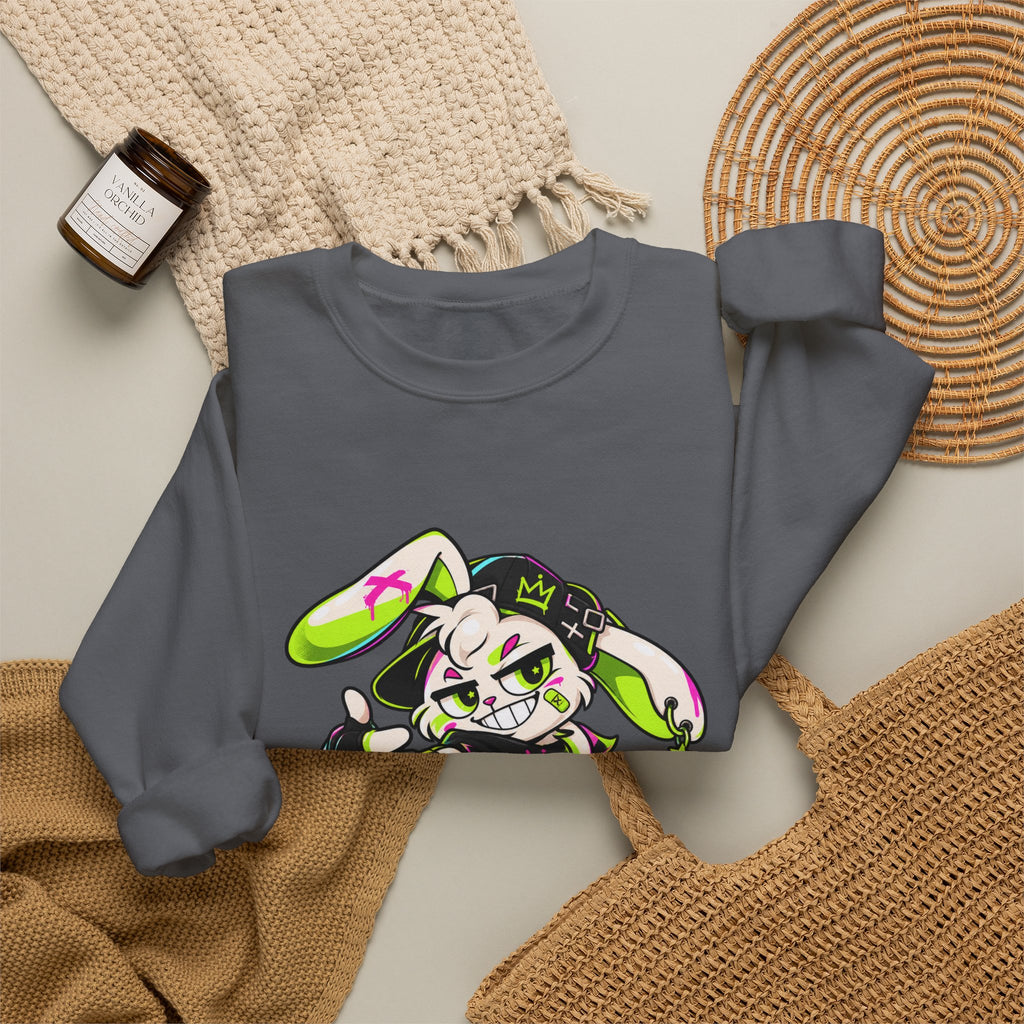 Neon Punk Bunny Crewneck Sweatshirt
