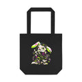 Neon Punk Bunny Cotton Tote Bag in Black