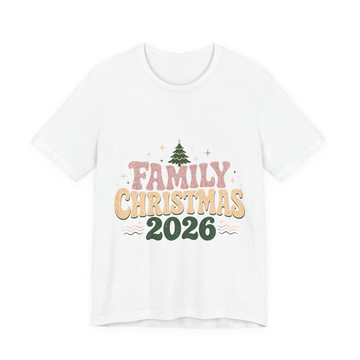 Retro Family Christmas 2026 Premium Jersey Tee in White
