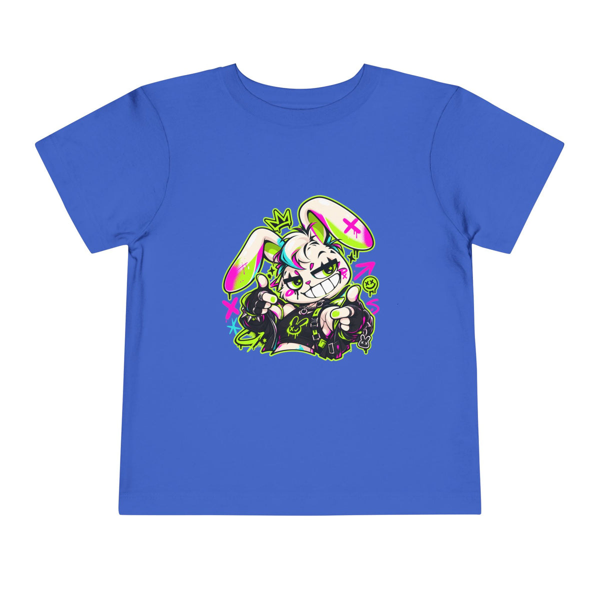 Punk Bunny Graffiti Toddler Tee in True Royal