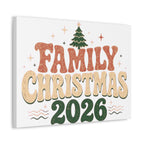 Retro Family Christmas 2026 Stretched Canvas