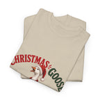 Christmas Goose Crew Heavy Cotton Tee Festive Holiday Shirt