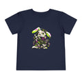 Neon Punk Bunny Toddler Tee in Navy