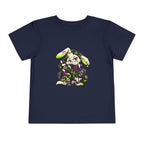Neon Punk Bunny Toddler Tee in Navy
