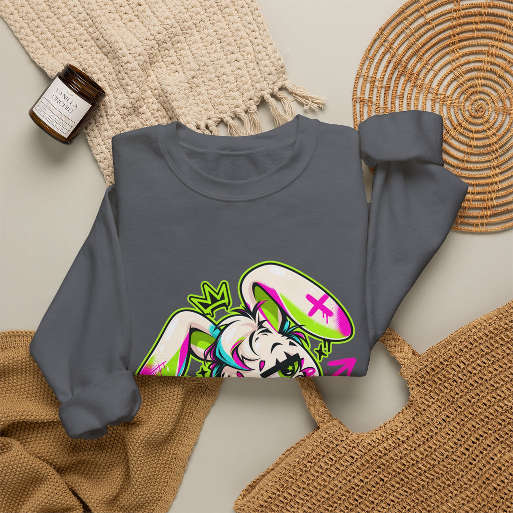 Punk Bunny Graffiti Crewneck Sweatshirt