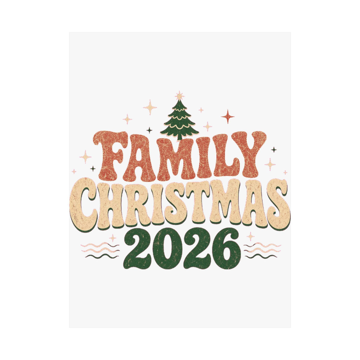 Retro Family Christmas 2026 Matte Poster