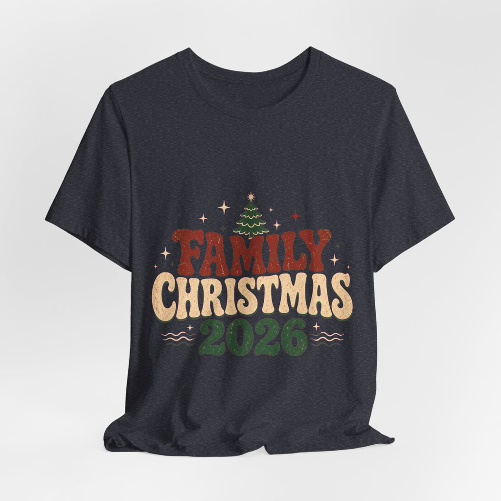 Retro Family Christmas 2026 Premium Jersey Tee