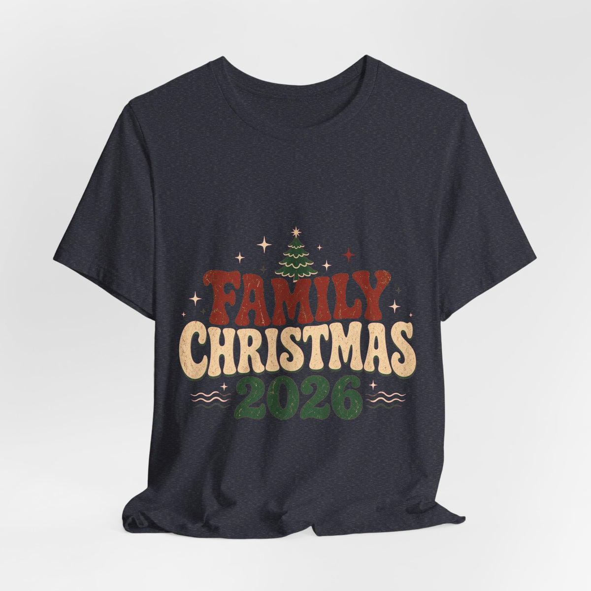 Retro Family Christmas 2026 Premium Jersey Tee