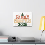 Retro Family Christmas 2026 Stretched Canvas
