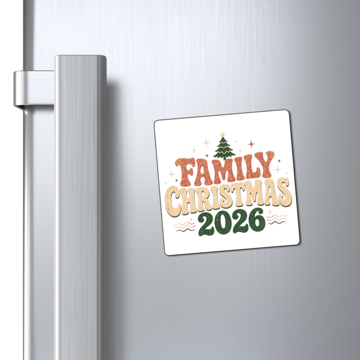 Retro Family Christmas 2026 Magnet