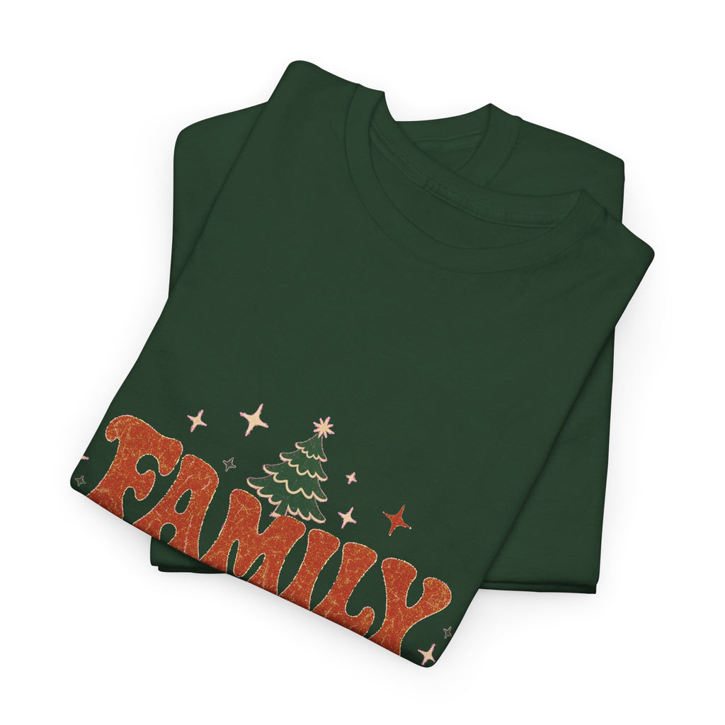 Retro Family Christmas 2026 Heavy Cotton Tee