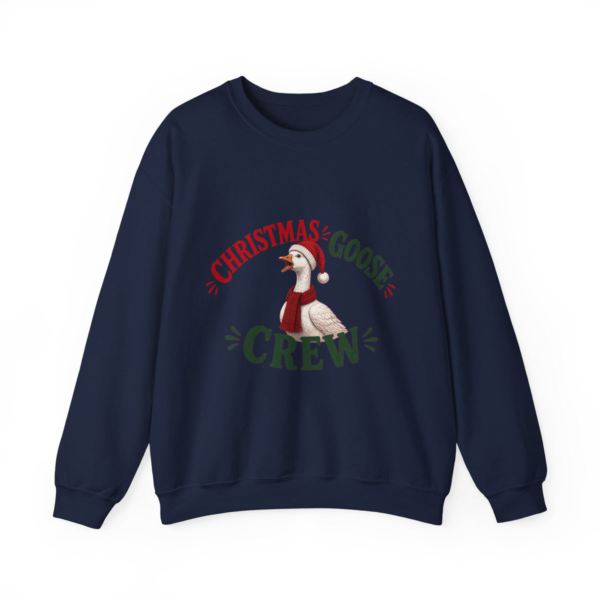 Christmas Goose Crew Crewneck Sweatshirt Cozy Holiday Gift in Navy