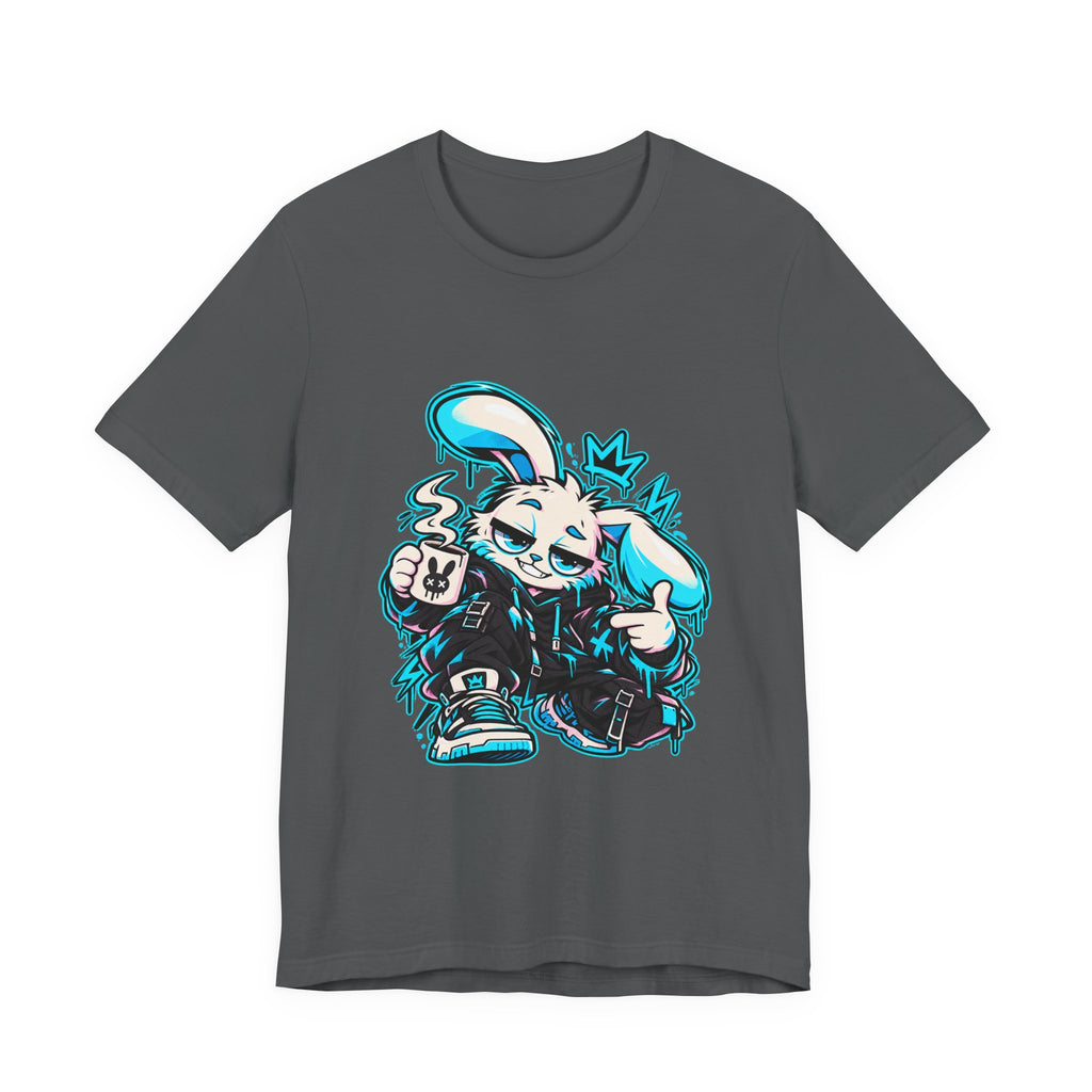Graffiti Rabbit Coffee Premium Jersey Tee in Asphalt