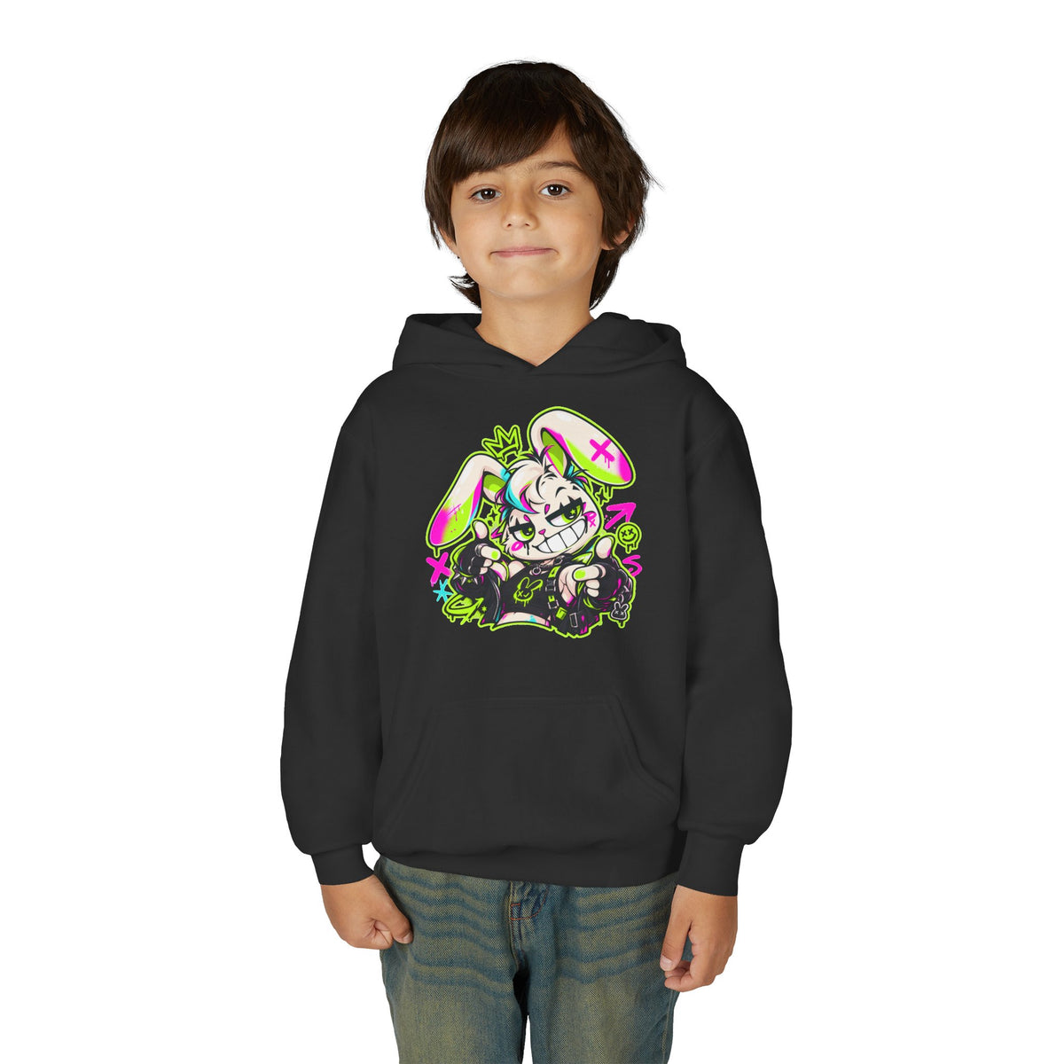 Punk Bunny Graffiti Kids Hoodie