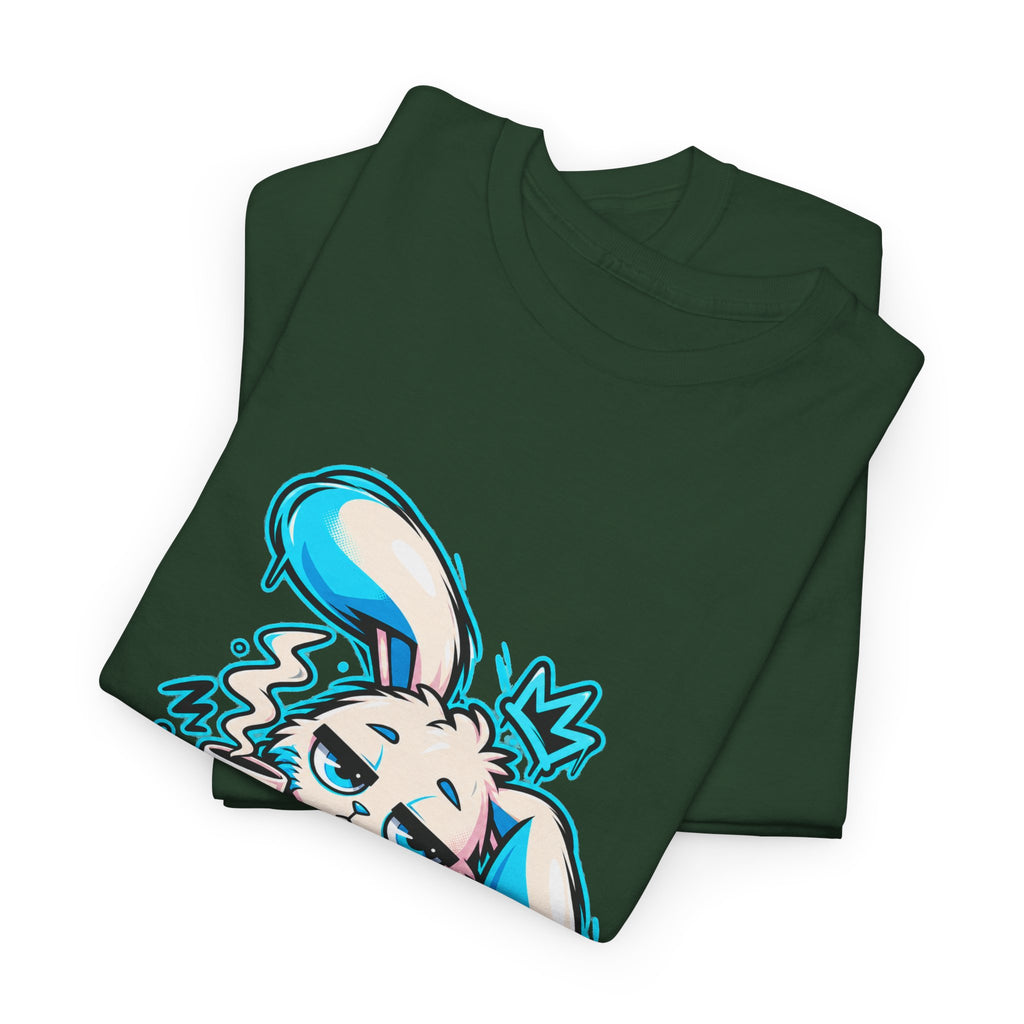 Sleepy Cyber Bunny Coffee Graphic Tee