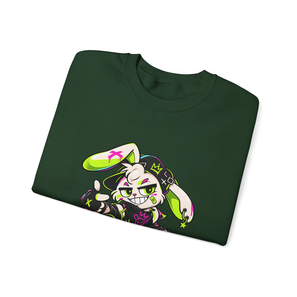 Neon Punk Bunny Crewneck Sweatshirt