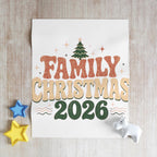 Retro Family Christmas 2026 Throw Blanket