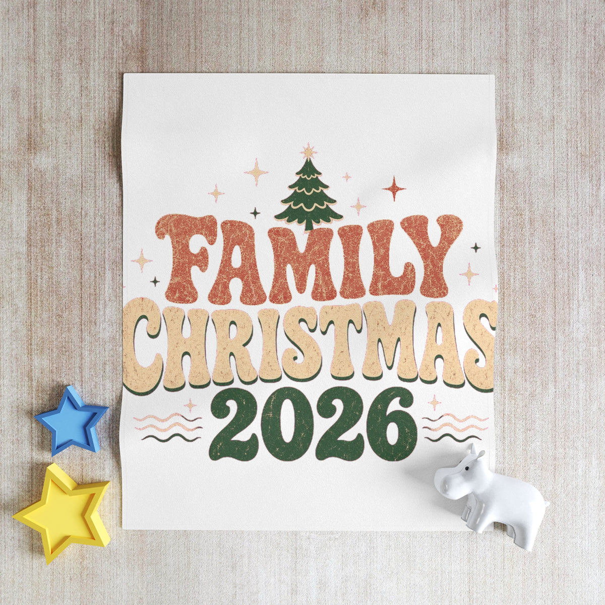 Retro Family Christmas 2026 Throw Blanket