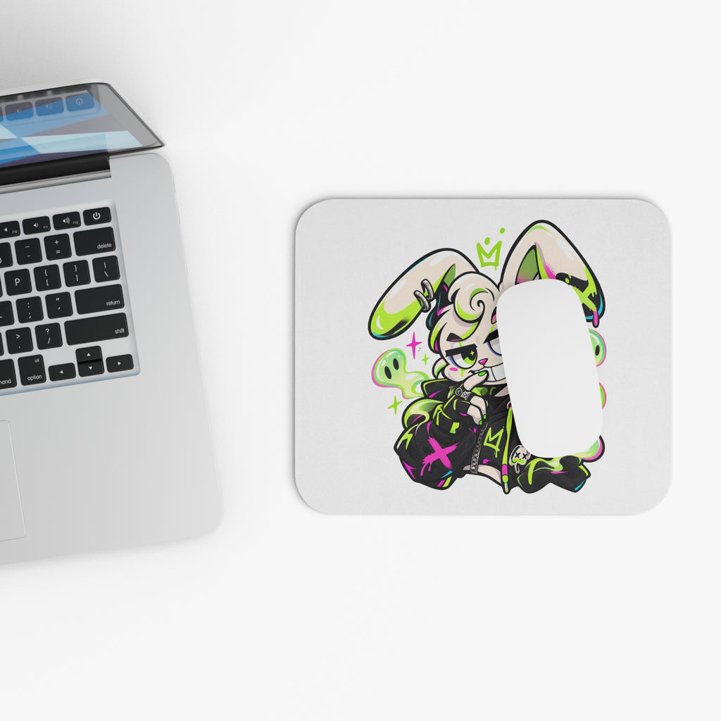 Neon Goth Bunny Mouse Pad