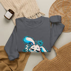 Sleepy Cyber Bunny Coffee Crewneck Sweatshirt