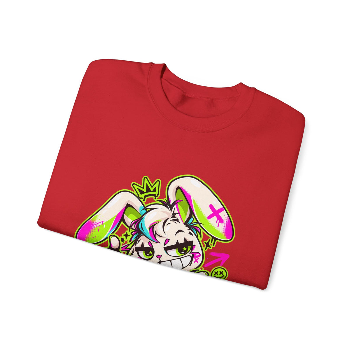 Punk Bunny Graffiti Crewneck Sweatshirt