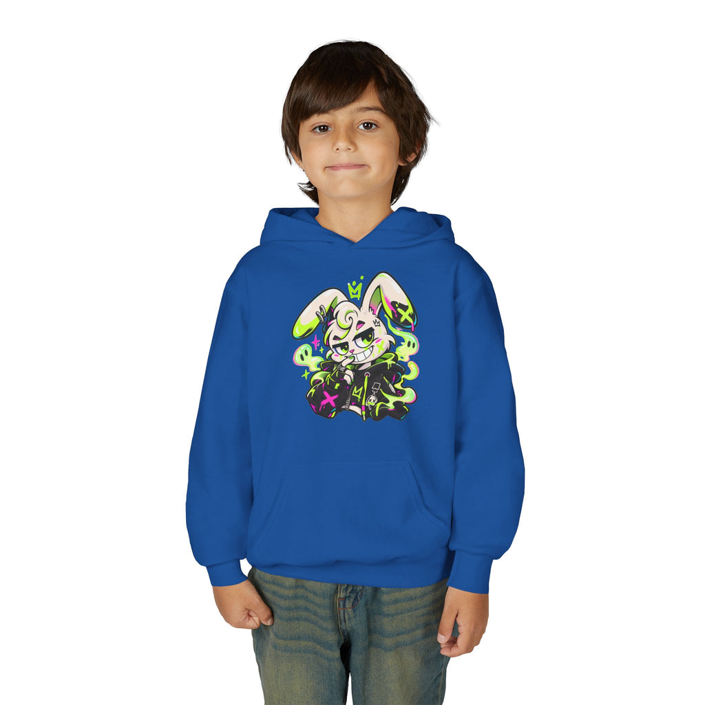 Neon Goth Bunny Kids Hoodie
