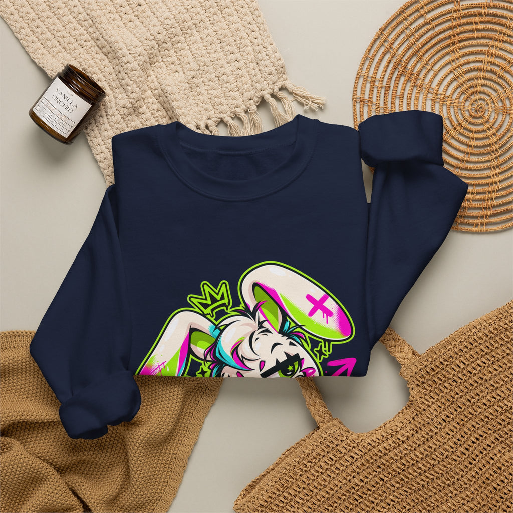 Punk Bunny Graffiti Crewneck Sweatshirt