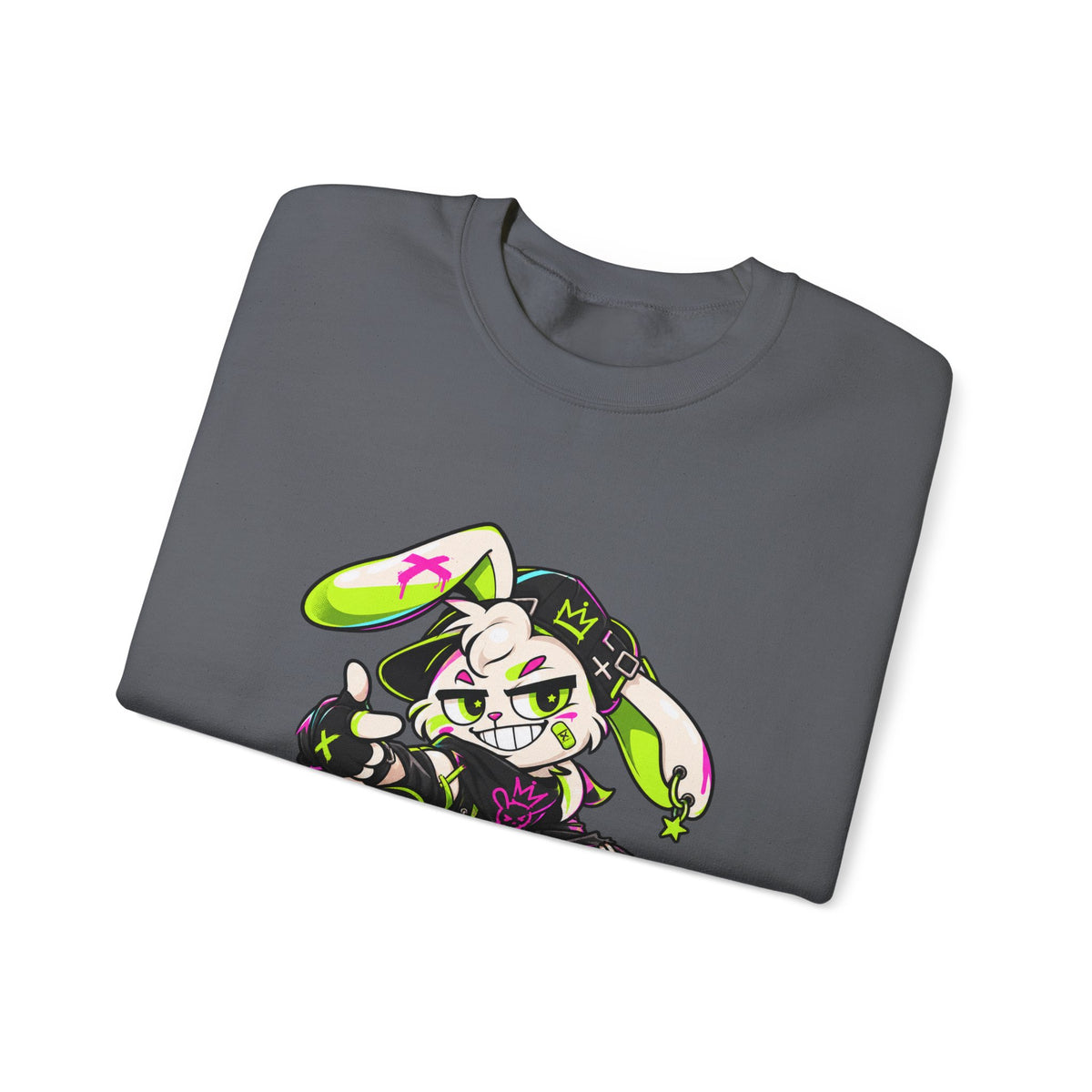 Neon Punk Bunny Crewneck Sweatshirt