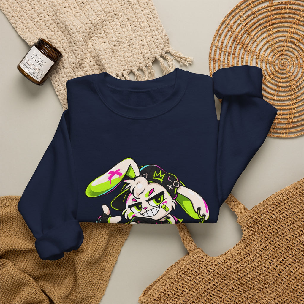 Neon Punk Bunny Crewneck Sweatshirt