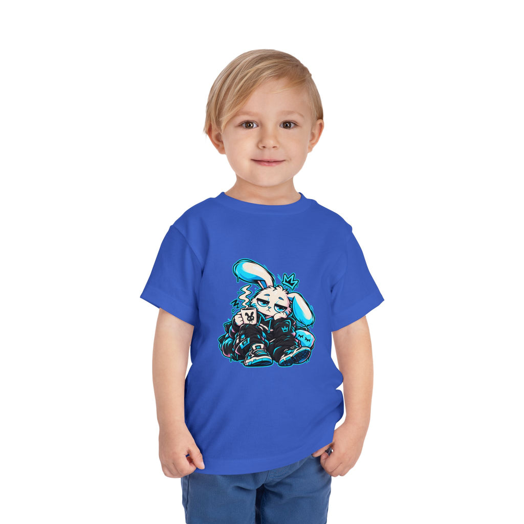 Sleepy Cyber Bunny Toddler Coffee Tee