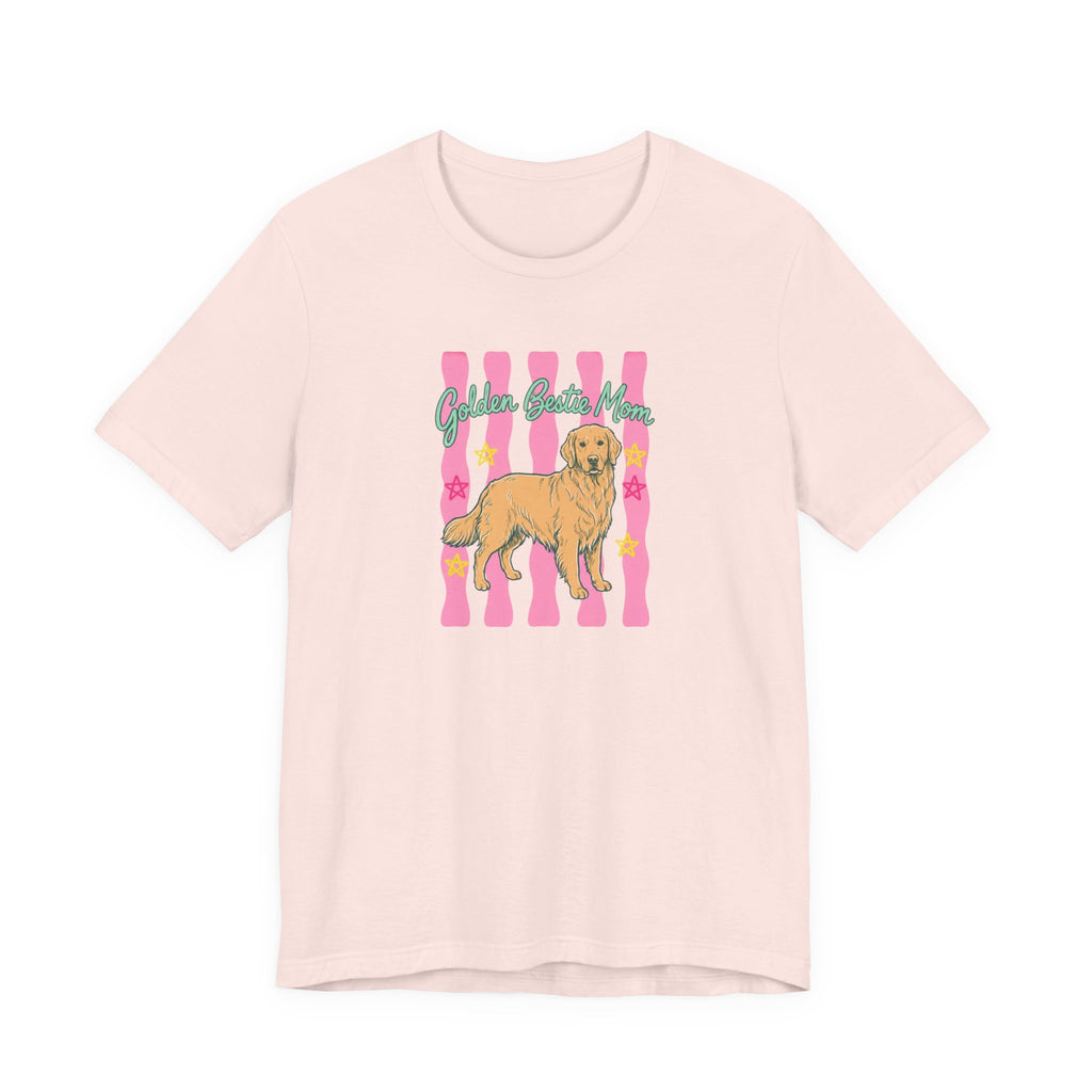 Golden Bestie Mom Tee in Soft Pink