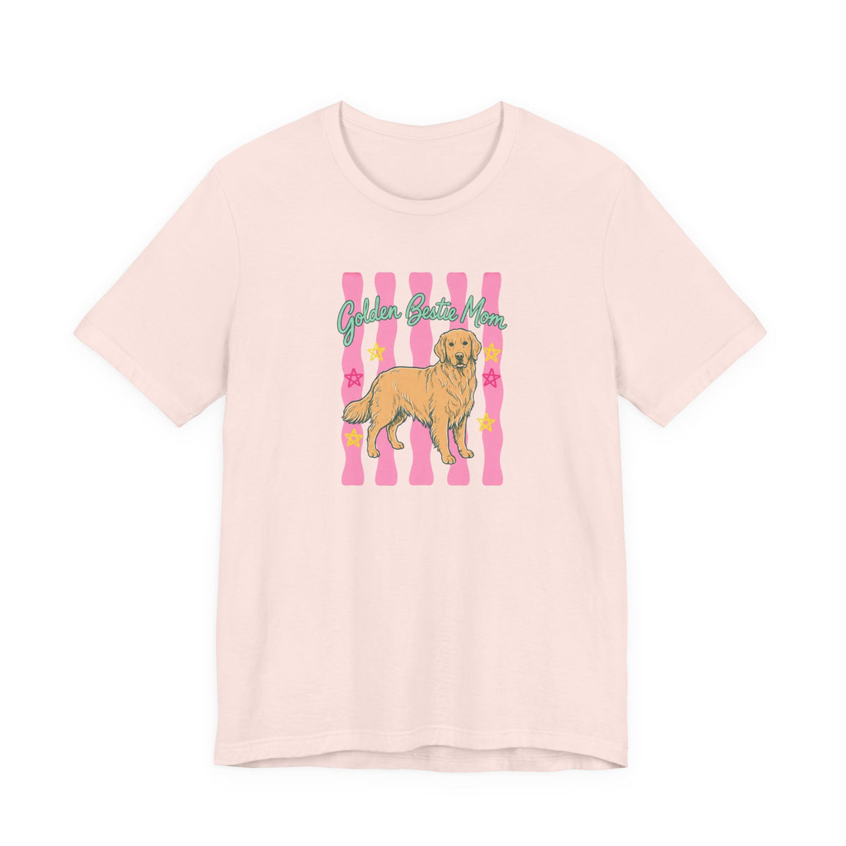 Golden Bestie Mom Tee in Soft Pink