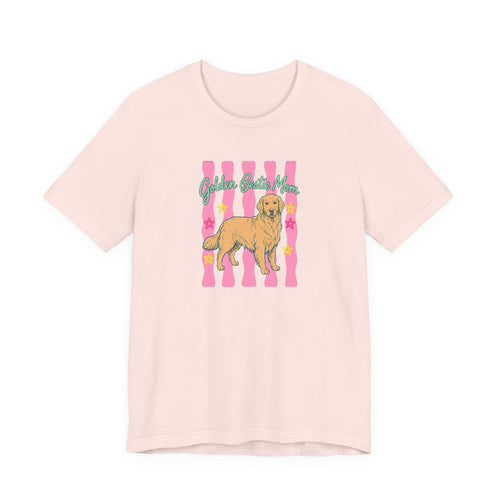 Golden Bestie Mom Tee in Soft Pink