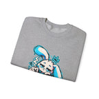 Sleepy Cyber Bunny Coffee Crewneck Sweatshirt