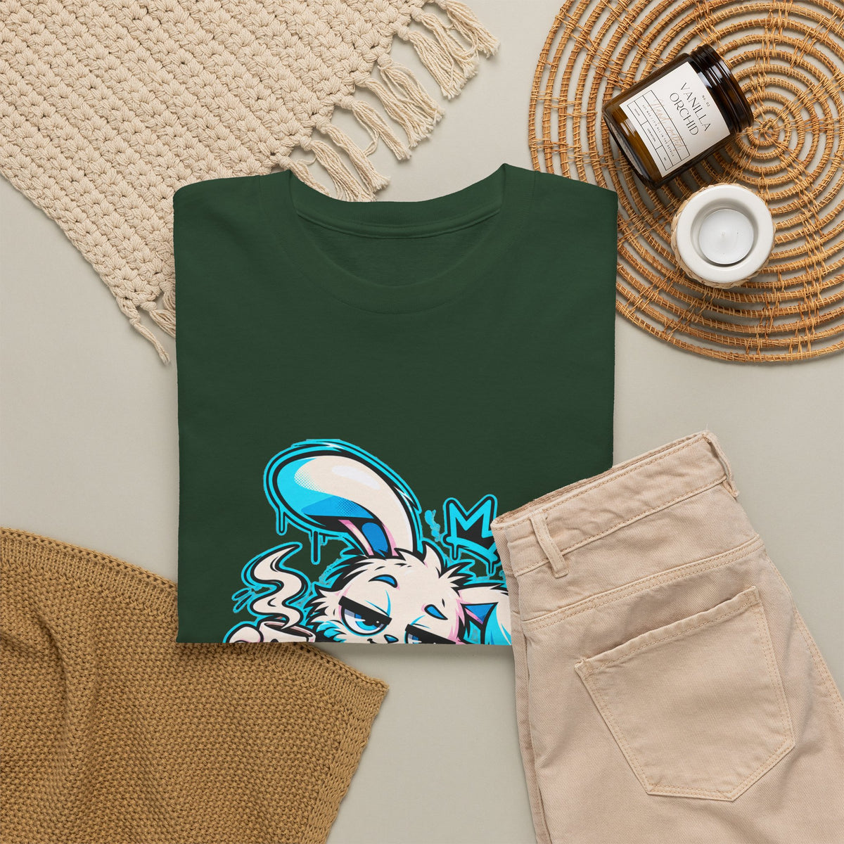 Graffiti Rabbit Coffee Heavy Cotton Tee