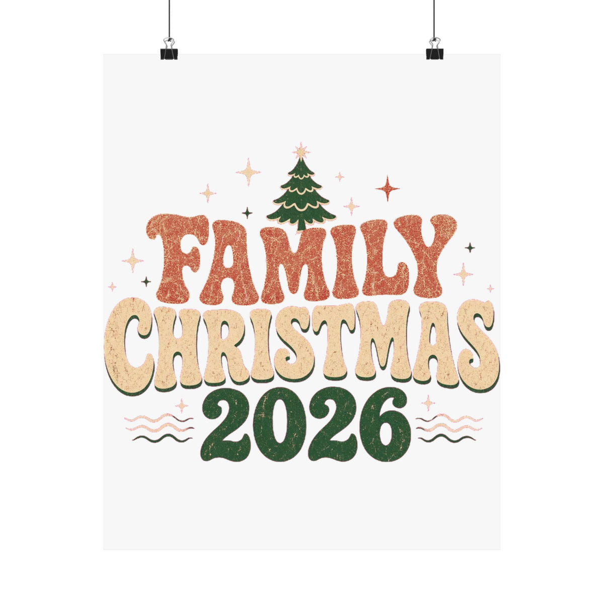 Retro Family Christmas 2026 Matte Poster
