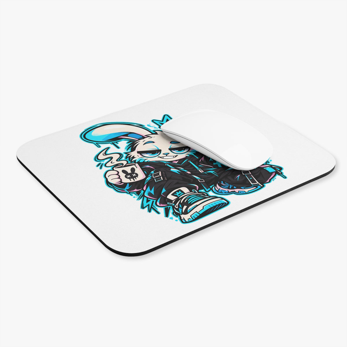 Graffiti Rabbit Coffee Mouse Pad