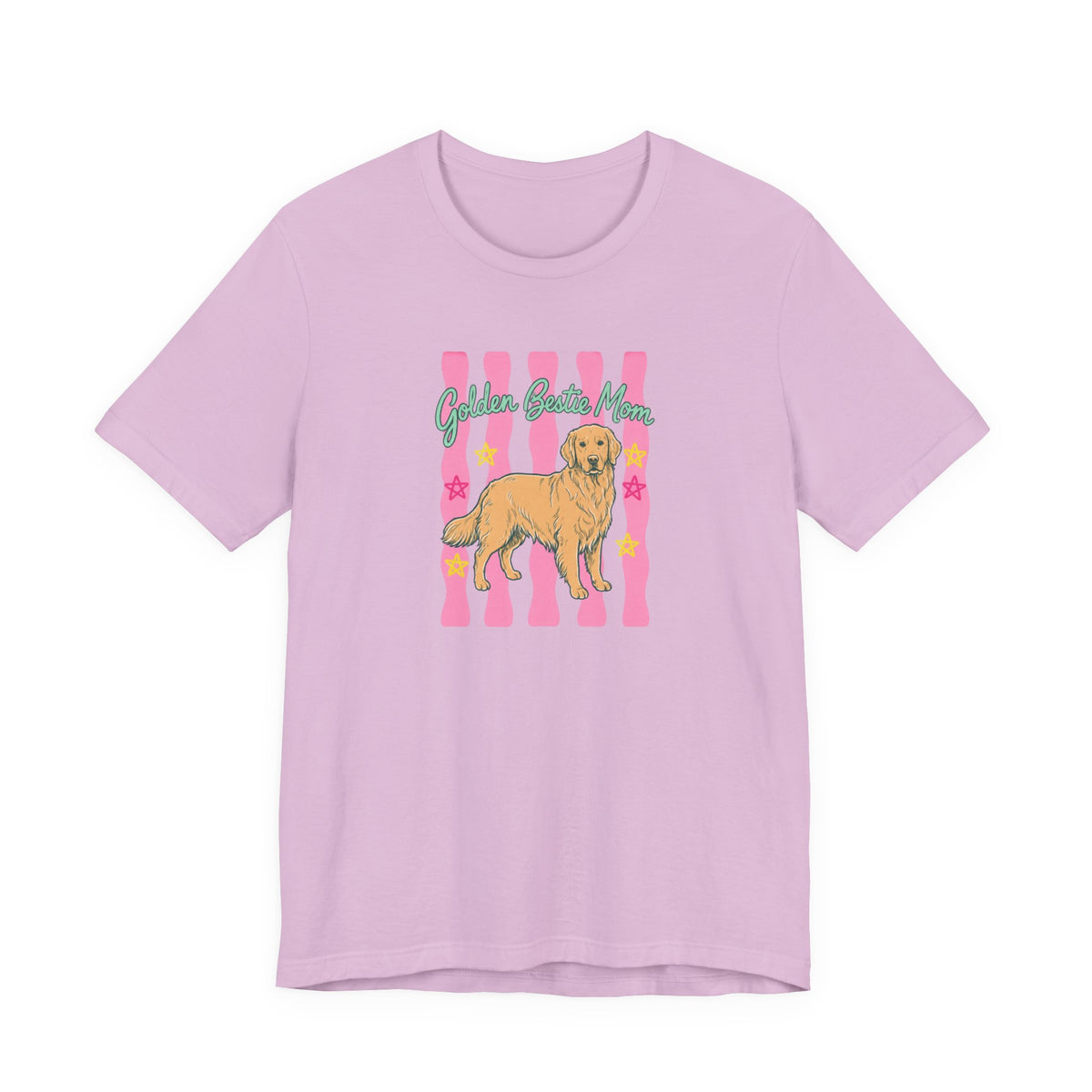 Golden Bestie Mom Tee in Lilac