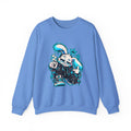 Graffiti Rabbit Coffee Crewneck Sweatshirt in Carolina Blue