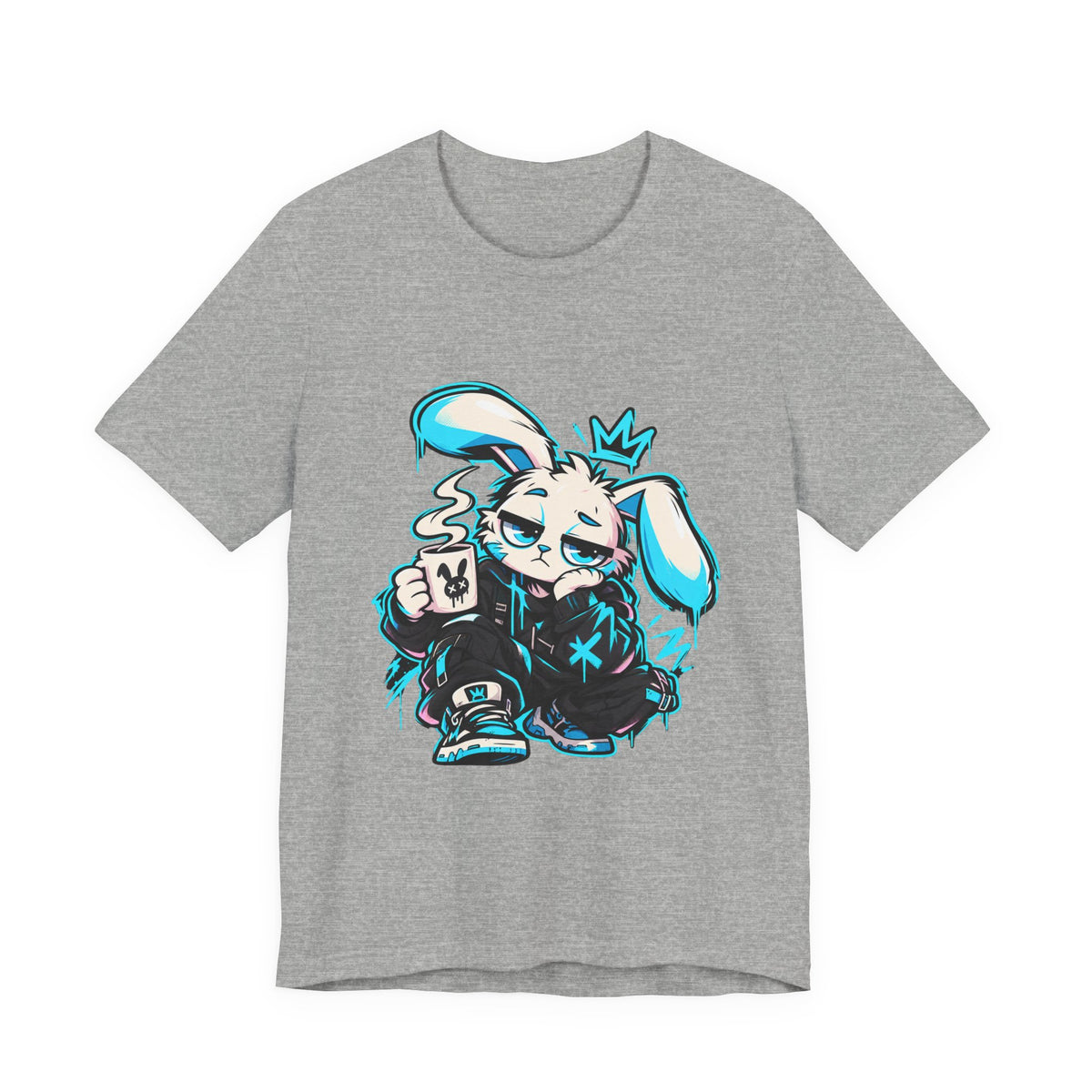 Graffiti Rabbit Coffee Premium Tee in Athletic Heather