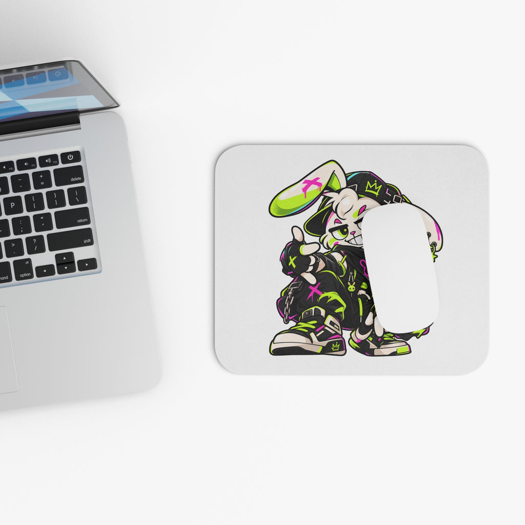 Neon Punk Bunny Mouse Pad