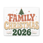 Retro Family Christmas 2026 Stretched Canvas