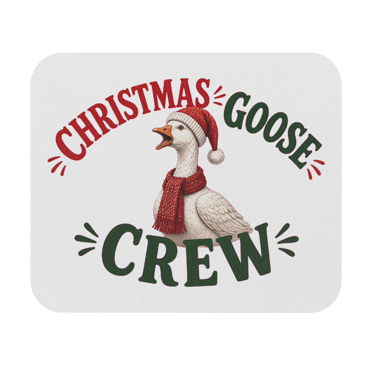 Christmas Goose Crew Mouse Pad Holiday Desk Accessory