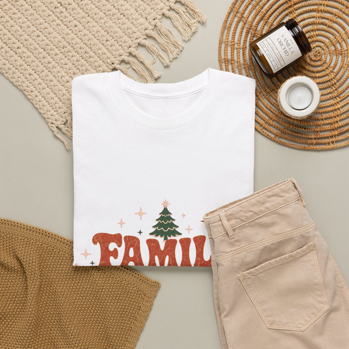 Retro Family Christmas 2026 Heavy Cotton Tee