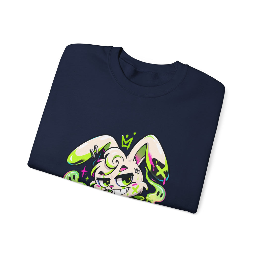 Neon Goth Bunny Crewneck Sweatshirt