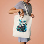 Sleepy Cyber Bunny Coffee Tote Bag
