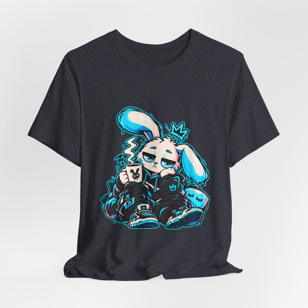 Sleepy Cyber Bunny Coffee Graphic Tee