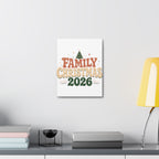 Retro Family Christmas 2026 Stretched Canvas
