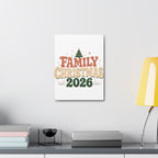 Retro Family Christmas 2026 Stretched Canvas